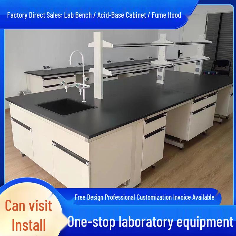 Acid and Alkali Resistant Steel and Wood Laboratory Workbench with Physical and Chemical Board