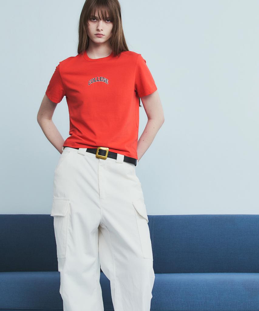 NOHANT College Cropped T-Shirt Red