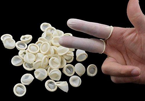 [sac Taske] Latex Finger Cots, Commercial Size, Bulk Pack of 1000 & Towel Set for Finger Protection (White, 500g)