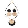 Three-piece Set of Large Round Earrings, Collar Set, Exaggerated Wind Beating Pattern, Wave Points, European and American Temperament, Advanced Sense