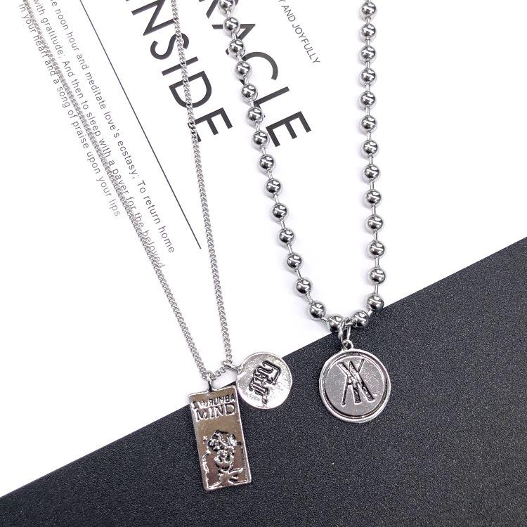 Internet celebrity FF Fengfan same necklace, retro fashion trendy cool hip hop dancing men's and women's sweater chain, street shot versatile