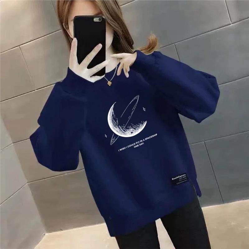 

Women s Trendy Fleece-Lined Fashion Print Sweatshirt XL, 60-70 kg