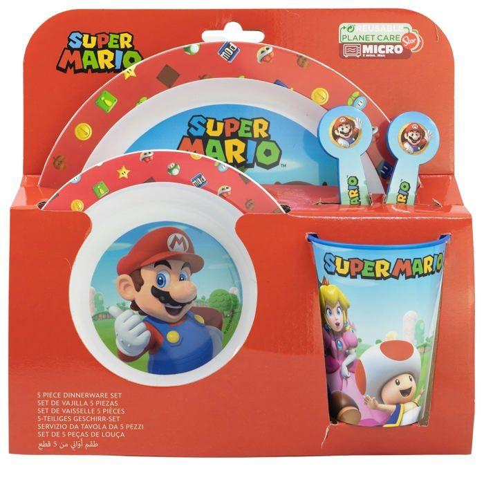 Set De Pique-nique - Nintendo - Super Mario - 5 Pièces - Plastique Sans BPA - Compatible Micro-ondes