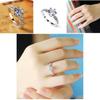 Elegant Womens Geometric White Copper Ring With Faux Diamond For Weddings And Engagements