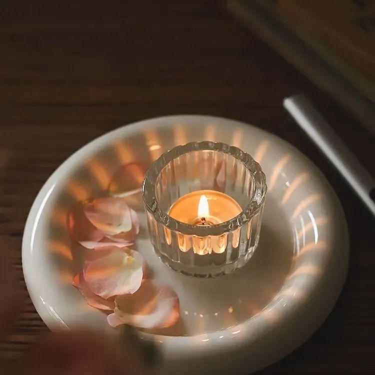 

Романтический стакан для свечи в вертикальную полоску для ужина при свечах и реквизит для фото