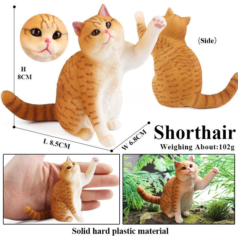 Oenux Kitty Dog Animals Model Action Figure Siamese Husky Pug Rottweiler Puppy Figurines PVC Cute Collection Toy Kids Gift