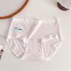 Class A Women's Breathable Jacquard Cotton Underwear - Antibacterial, Dye-Free, Extended Mid-Waist Crotch