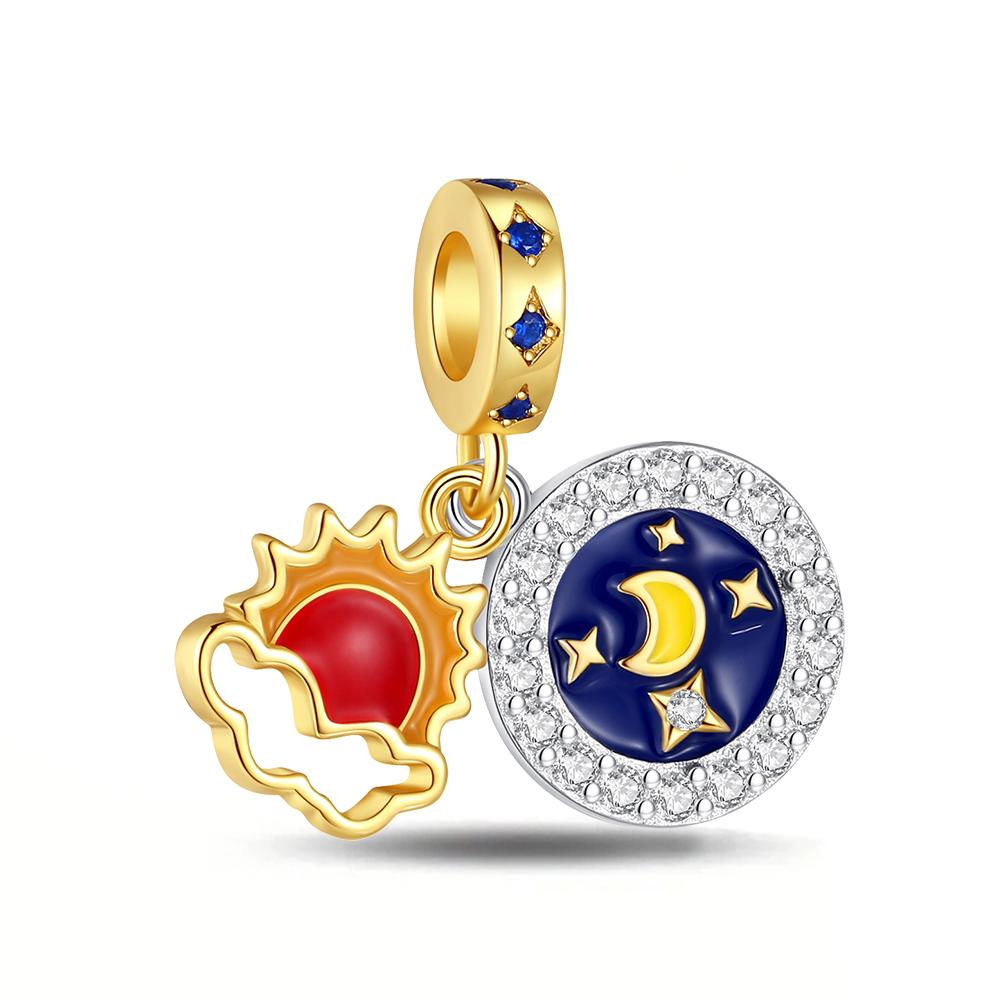 Gold Series 925 Silver Suitcase Butterfly House Ring Firefly Charm Fit DIY Bracelet Necklace Fine Jewelry Sets
