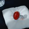 Elegant Chinese Style Adjustable Red Agate Vintage Ring for Women
