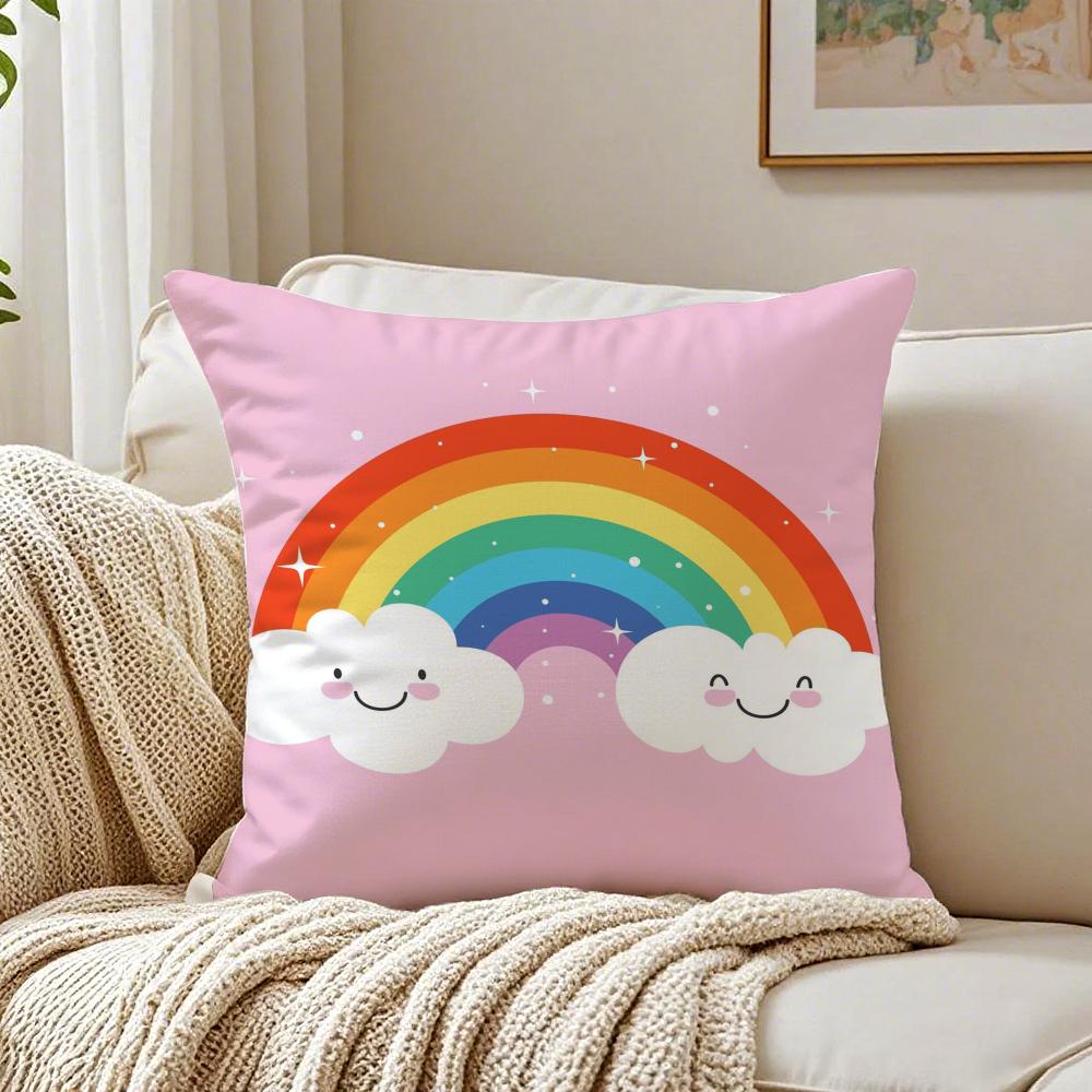 Warm Colorful Cheerful Art RRainbow Cushion Cover Pillowcase Antidustmite living Room Sofa Decor Cushion Room