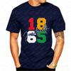 Men's Juneteenth 1865 Graphic T Shirt Retro Colorful Number Print Casual Cotton Black History Freedom Emancipation Day Tee Tops
