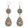 Vintage Ethnic Enamel Drop Oil Round Water Drop Earrings for Women Boho Multilcolor Beads Dangle Earring Female Pendiente Mujer