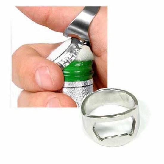 1Pc Creativo Acciaio Inossidabile Bar Strumento Birra Portatile Anello Apribottiglie