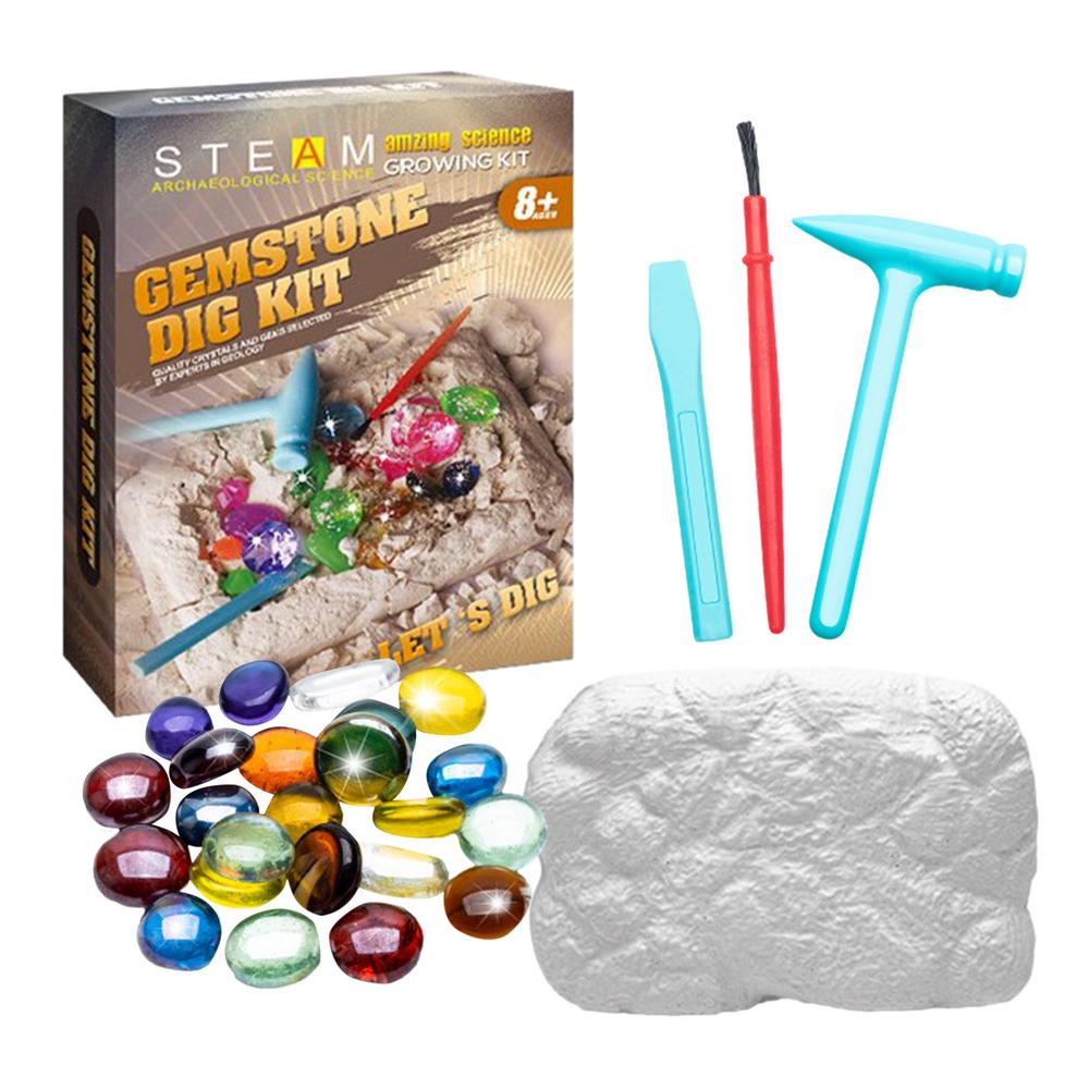 Edelstein-Ausgrabungssets für Kinder Pädagogisches Spielzeug Kristallabbau Archäologie Ausgrabung Graben Edelsteine Kinder STEM Lern Geschenke
