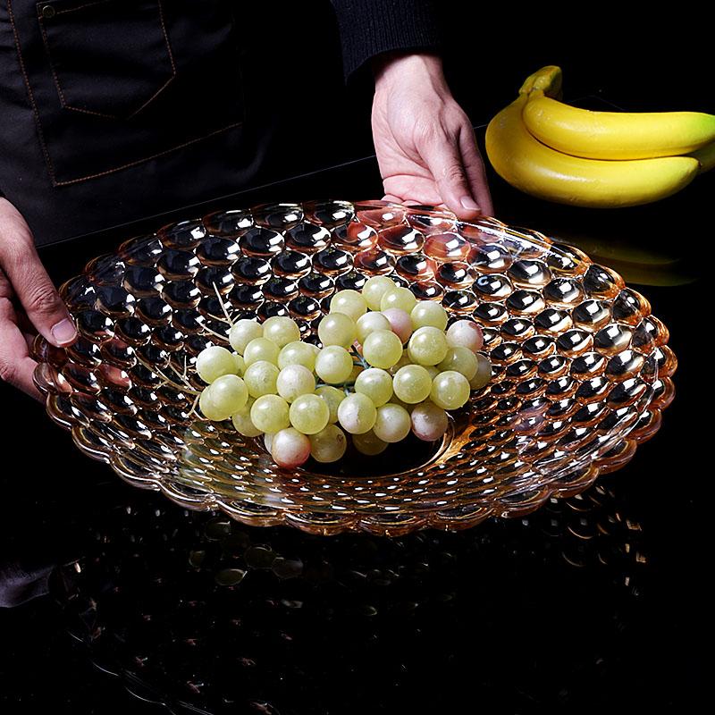 Högklassig ljus lyx europeisk stil hushållskristallglas fruktskål stor fruktskål kontor inflyttningsfest