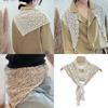 Feminine Cotton Lace Scarf Elegant Floral Embroidery Shawl Stylish Fashion Accessory for Spring Summer Fall Outfits