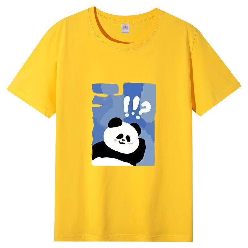 Damer Sommer Populær Kortarmet T-skjorte Bomull Pustende Løs Topp Trykket T-skjorte Casual