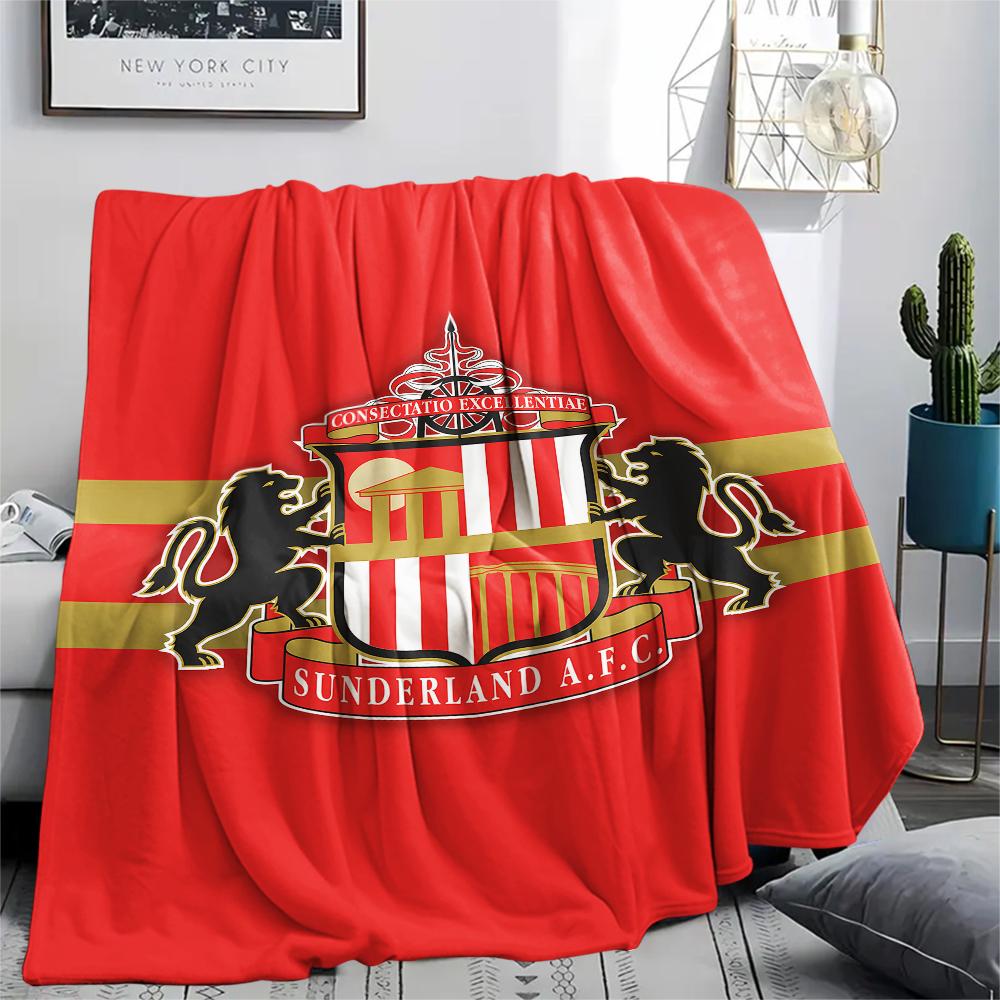 1PC Sunderland AFC Print Flannel Blanket, High quality All Seasons, Home Decor, Warmth and Comfort, Perfect for Christmas Gifts