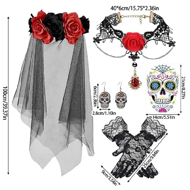 Headware Gloves Bundle For Horror Theme Event Long