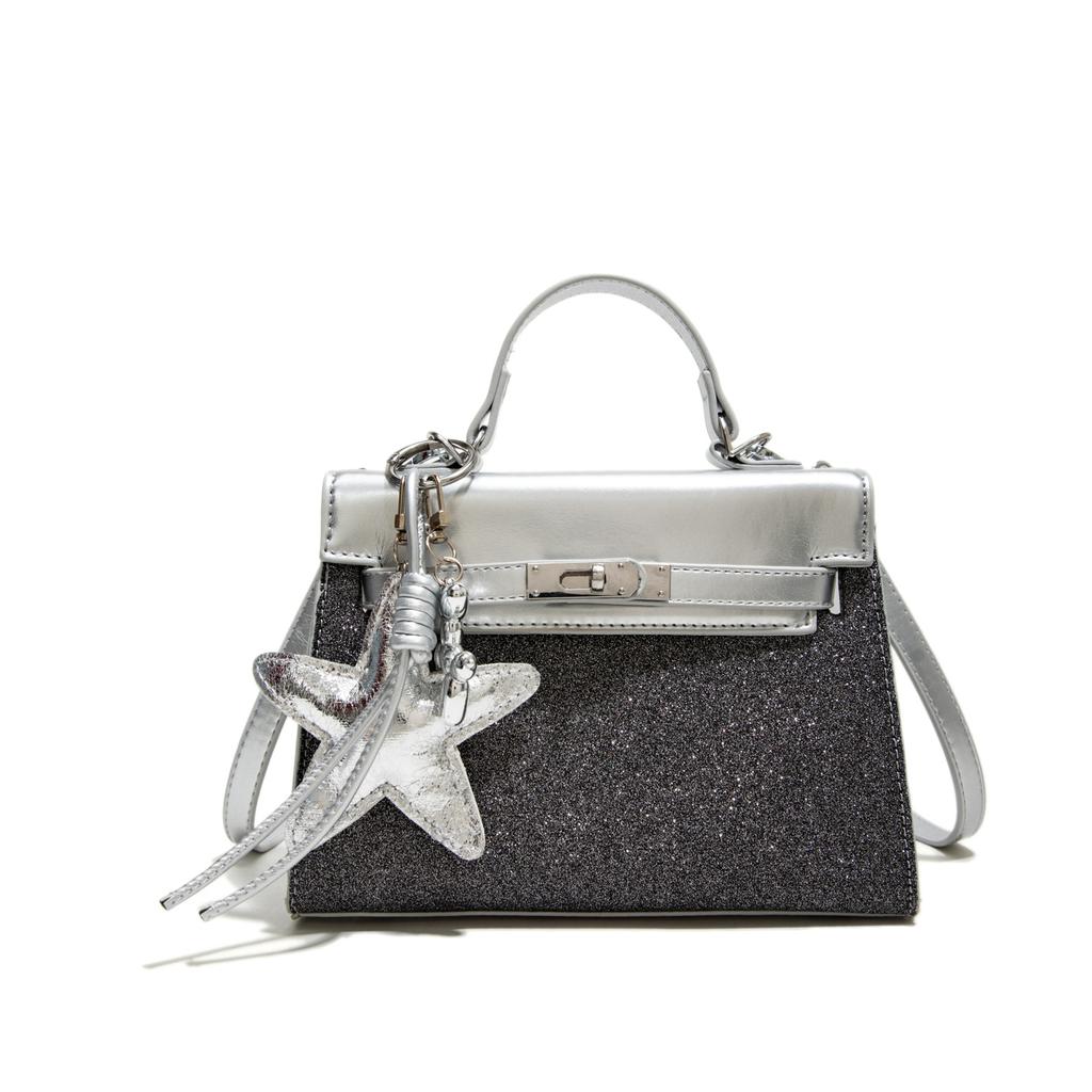 Small fresh literary women's bag 2025 new Korean version fashionable bright star handbag foreign style versatile messenger tote bag pu