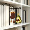 Holiday Home Library Ornaments Christmas Bookshelf Hanging Light Snowman Book Nook Lamp Metal Floating Display Holders Lantern Decor Ornament