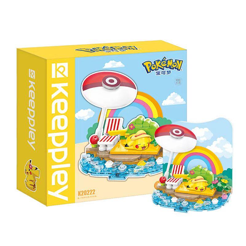 

Original Anime Pokemon Cartoon Assemble Building Blocks Model Toy Collection Pikachu Beach Party Kids Puzzle Building Block Toys Without Box