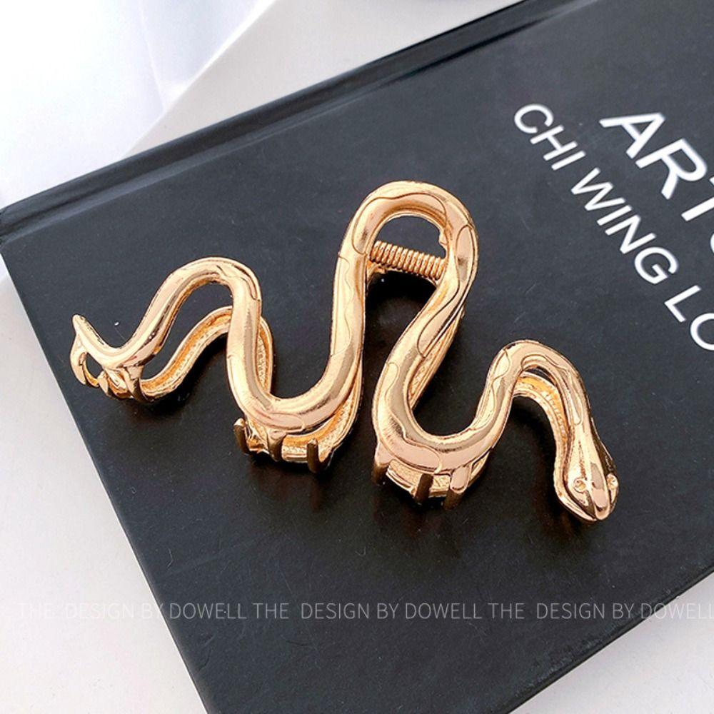 

Металевий Захоплювач Змієподібний Затискач для Волосся Хвиля Хелловін Аксесуари для Волосся Жінки Пан Волосся золотий