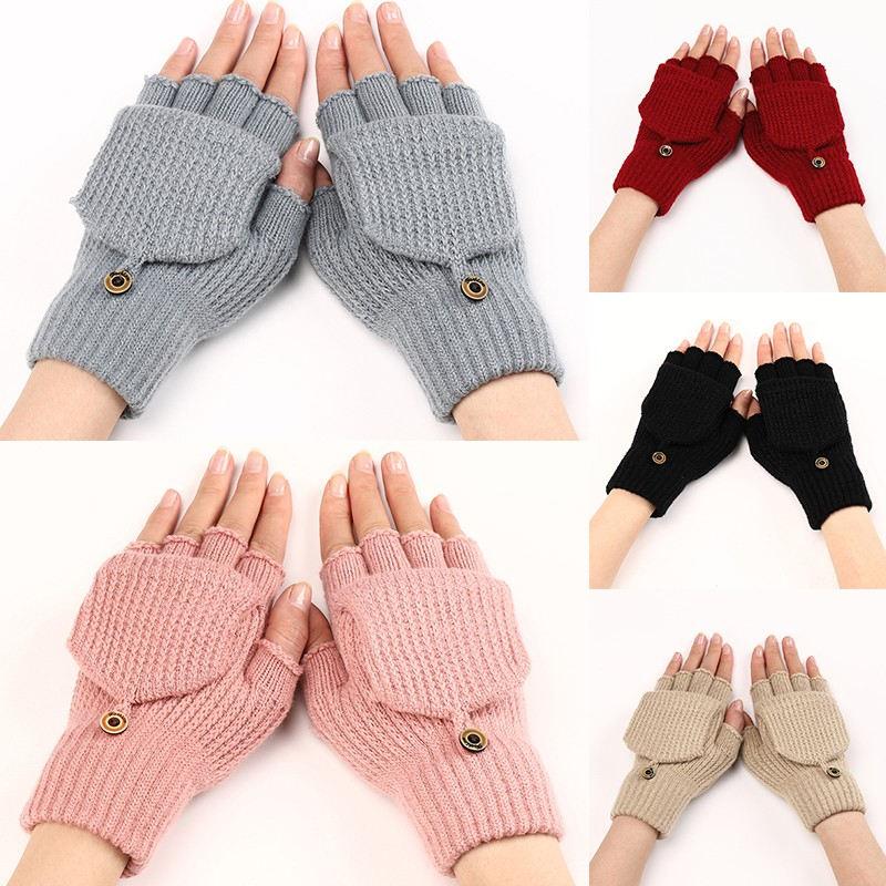 Fingerless Mittens Knitted Gloves Warm