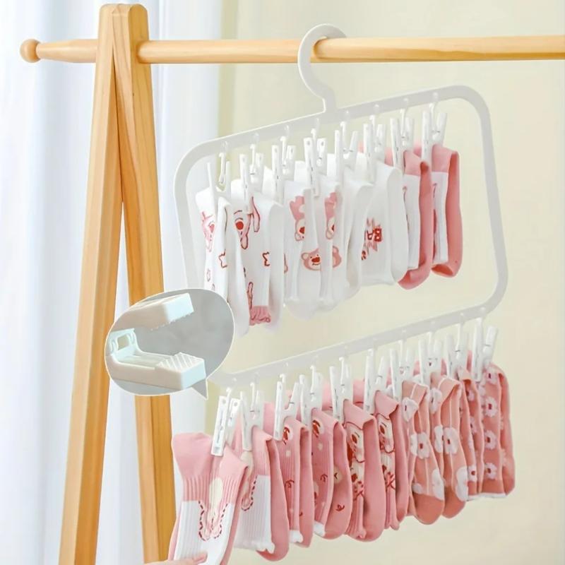 Socken-Trockenständer mit mehreren Clips, multifunktional, abnehmbar, platzsparend, Socken, Unterwäsche, Babyspeichel, Handtuch, Haushalts-Aufbewahrungsständer