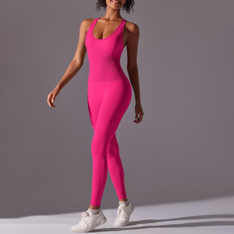 Damen Fitness Sets, Damen Yoga Kleidung, Sportbekleidung, Damen Sport Overalls, Dehnbare Fitnesskleidung, Sexy Tanktop Stil Overalls