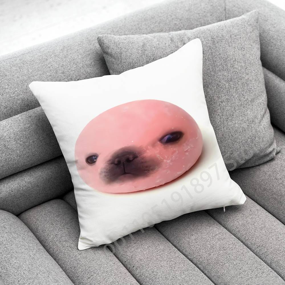 Seal Sea Cute Funny Throw Pillow Case For 50x50cm 40x40cm 55x55cm 45x45cm 30x30cm Square Bedroom Pillowcase Cover