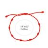 Red Adjustable Flat Knot Bracelet: Seven Knots Handmade Lucky String for Men and Women