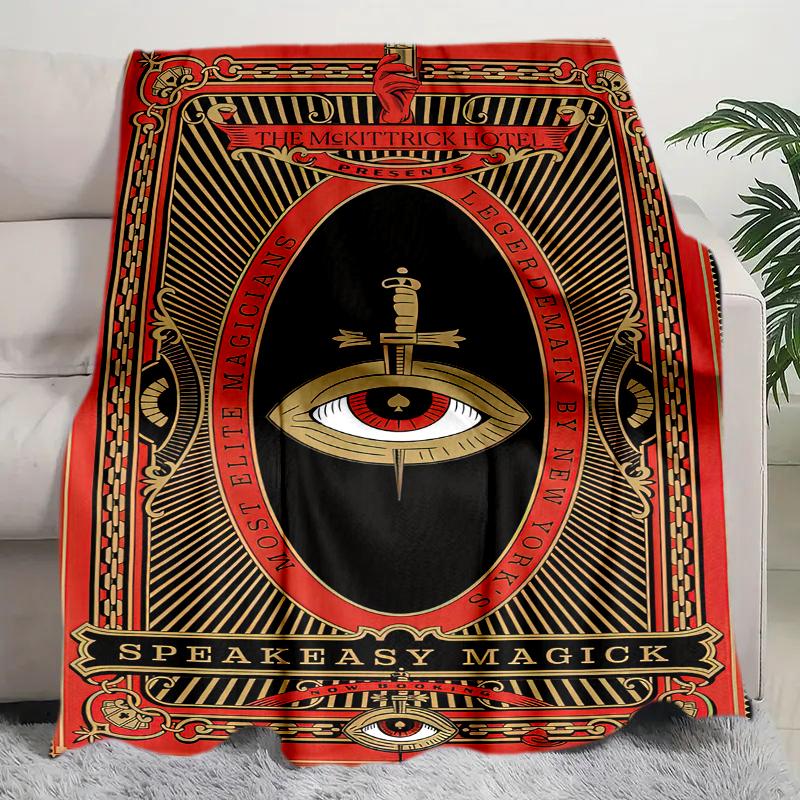 

1PC All-Seeing Eye theme printed blanket, all season lightweight home office outdoor nap multifunctional blanket A9 80cm x 120cm