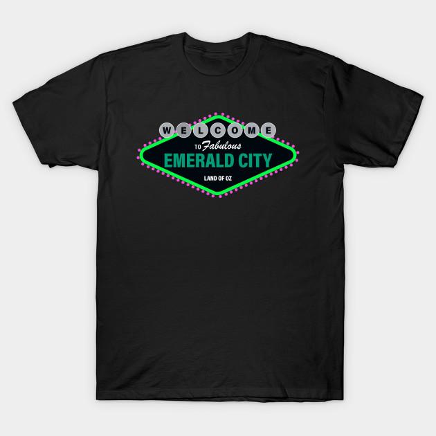 Men Black Print T-shirt Welcome To Emerald City No-Cut Transfer Paper Print Cotton Tshirt L чёрный