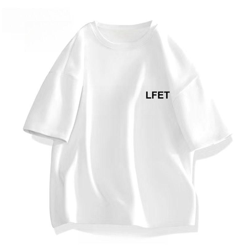 Summer T-shirt Creative Letter Printed Short Sleeved T-shirt Fashionable Comfortable Soft Breathable Cotton T-shirt