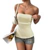 European and American style hottie sexy tube top women's pleated off-the-shoulder slim-fit summer new solid color sleeveless top