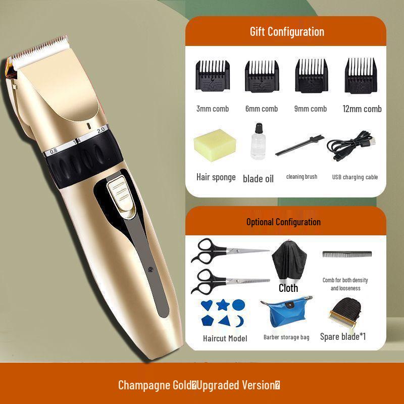 High-Power Silent Electric Hair Clipper for Barber Shop & Home Use