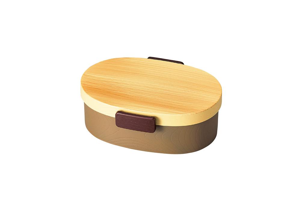 Tatsumiya Wood Grain Oval Bento Hinoki 30431 Tight-Style Box, Brown, Large,