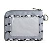 Small wallet, pass case, and coin case with a panda pattern, CITYPASSPORT (gray)
