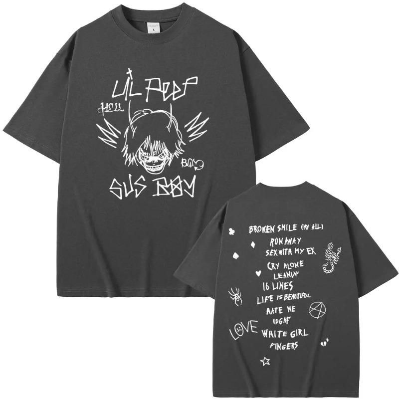 T-shirt Grafiche Hot Rapper Lil Peep Sus Boy When You're Sober T-shirt Uomo/Donna Moda Hip Hop Cotone Oversize T-shirt