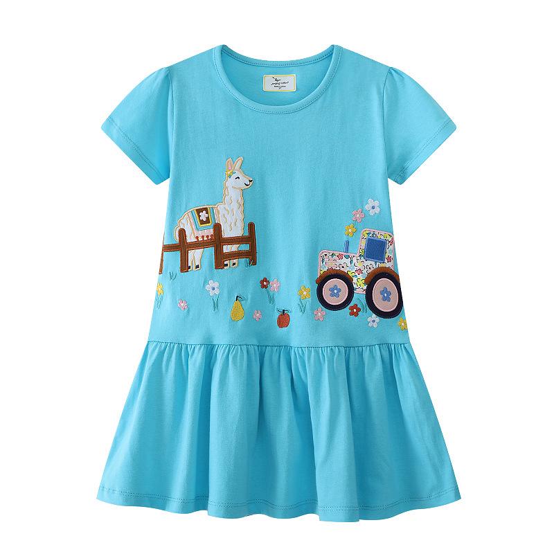 

JumpinMeters Girls Stylish Embroidered Princess Dress - New Summer Collection for Children 3T (Height 90-95 cm)