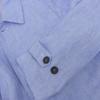HEVO Linen Hidden-breasted Single-breasted Shirt Coat for Men, Blue, Size 46, 8HGALL761 Coat 46 blueUsed