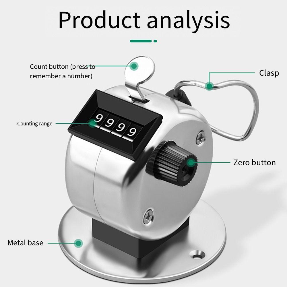 Zesílený kovový ruční počítadlo kol s klikáním 4místné mechanické počítadlo čísel Sporty