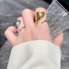 Personality Design Fashion Smooth Heart Winding Rings for Women Cute Romantic Gold Color Stainless Steel Finger Party Jewelry