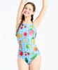 Hugeu Secret Garden Sweet Blue Low Cut U-Ribbon Tie Back Wra2739