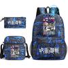 3pz Zaino Jujutsu Kaisen Ragazzi Ragazze Anime Mochila Zaino Scolastico Studente con Borsa a Tracolla Astuccio Viaggio Quotidiano Rucksack