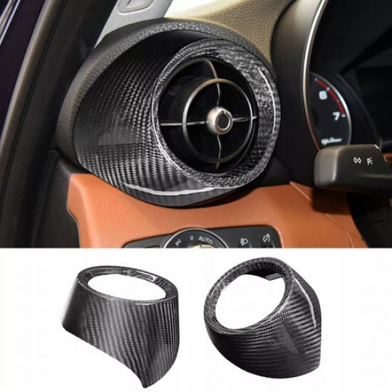 Carbon Fiber ABS Side Vent Socket Ring Cover for Alfa Romeo Giulia 2017-