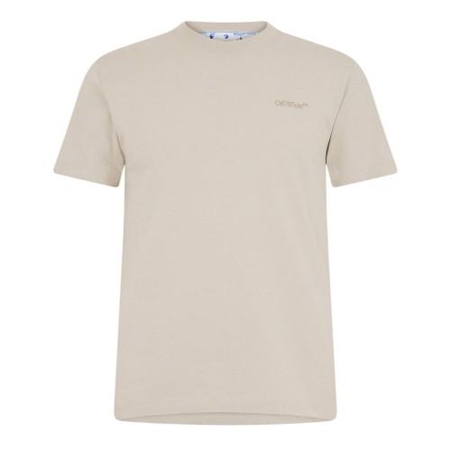 Off White Mens Cotton Regular T-Shirt