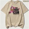 The Fight Club Fist Pink Ribbon Graphicunisex Summer T Shirt Breast Cancer Fighter Motivational Streetwear Short Sleeve Garment