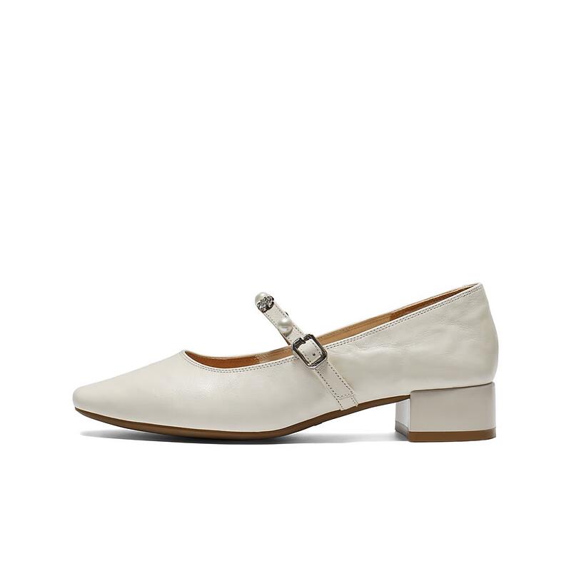 Belle Women's Sheepskin Retro Mary Jane Flats